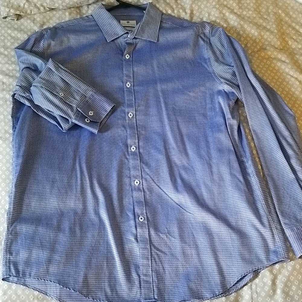 Blue Patterned men's Dress Shirt
